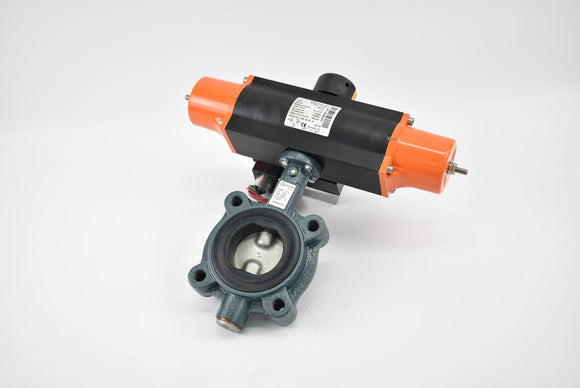 Ebro Arm. Pneumatischer Stellantrieb EB 6.1 SYS 40 + Absperrklappe Z014-A DN65