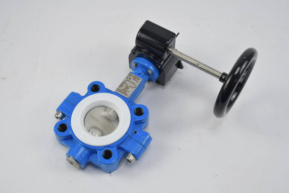 Ebro Armaturen PFTE Anflanschklappe T 214-A DN50 inkl. Handgetriebe 232-05 / 4520244