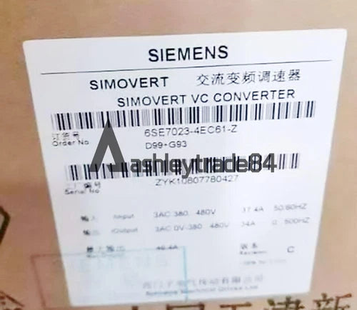 1PCS NEW SIEMENS MAIN DRIVE 6SE7023-4EC61-Z Z=D99+G93
