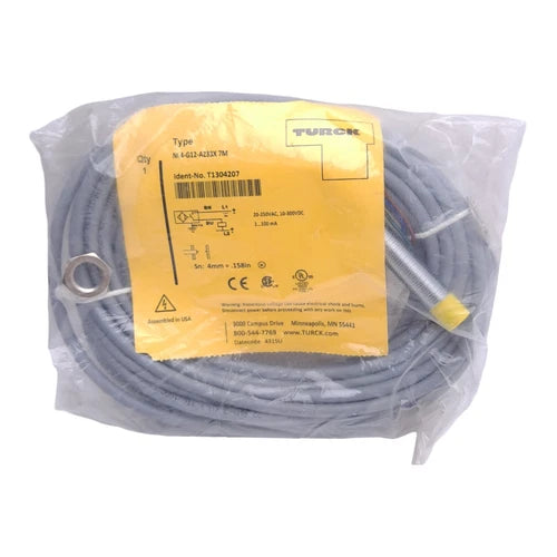 Turck NI4-G12-AZ33X 7M Inductive Proximity Sensor, M12 x 1, 4mm Range, 7m Cable