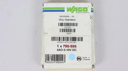 Wago 750-559 4 AO 4-Channel Analog Output 0-10V DC UNUSED & ORIGINAL BOX