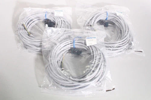 3x FESTO 193457 KMEB-1-24-10-LED 90¡ã 10m Steckdosenleitung Anschluss E613 OVP