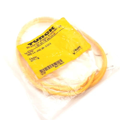 Turck VBRS 4.4-2PKG 3M-0.5/0.5 Splitter Cordset, 4-Pin M12 Male to 2x 3-Pin M8