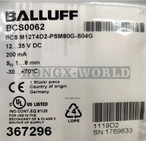 1PCS BALLUFF BCS M12T4D2-PSM80G-S04G(BCS0062) Capacitive Level Sensors NEW