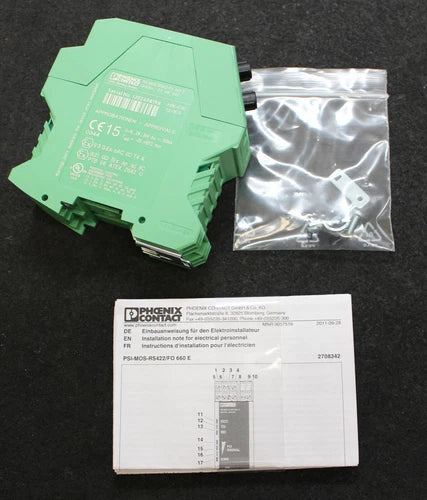 PHOENIX CONTACT Converter PSI-MOS-RS422/FO 660 E Serial No. 1352458198 U=18-24V