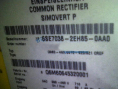 6SE7038-2EH85-0AA0 New Siemens SIMOVERT MD Rectifier Unit 3AC 380-480V, 400KW