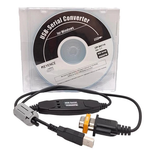 Keyence OP-84114 USB-Serial Barcode Scanner Cable, RS-232 D-Sub 9-Pin to USB