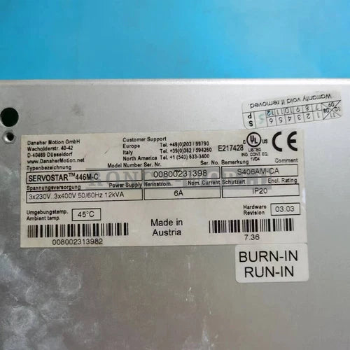 1PCS USED KOLLMORGEN 446M-C S406AM-CA