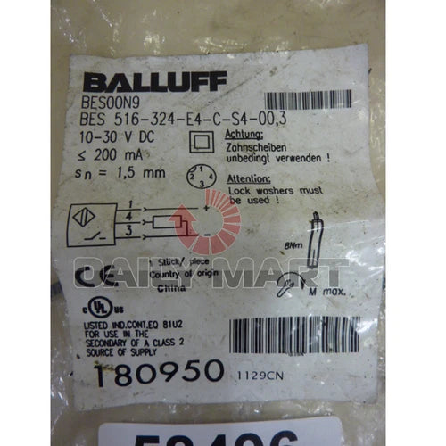 New Balluff BES 516-324-E4-C-S4-00.3 Inductive Proximity Switch Sensor DC 3-Wire