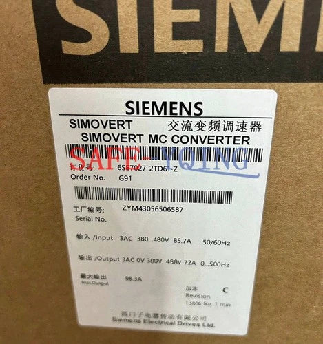 1PCS NEW SIEMENS Main Drive 6SE7027-2TD61-Z Z=G91