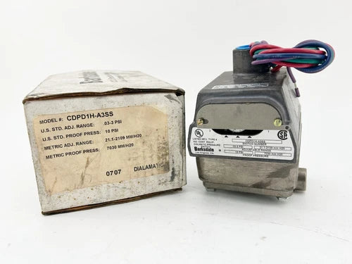 Novo interruptor de press?o Barksdale CDPD1H-A3SS 3PSI 1/8NPT NEMA 4