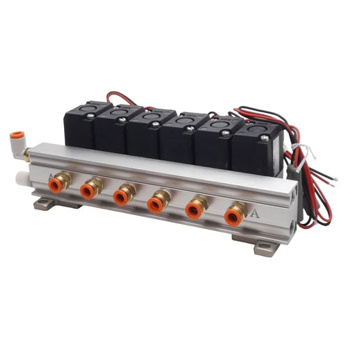 SMC VV307-01-062-01-F Manifold, 6-Station, 2-Position Singles, 24VDC Coils