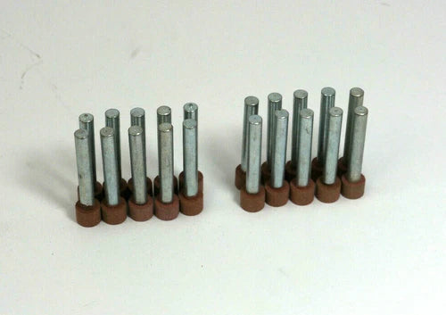 20x Schleifstift braun Ma?e Kopf ? 10 x H?he 7mm Schaft ? 6 x Gesamtl?nge 47mm