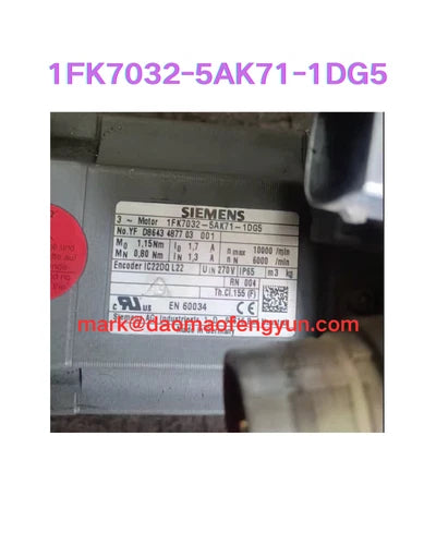1FK7032-5AK71-1DG5 Used SIMOTICS S synchronous servo motor 1FK7 Compact 1.1 Nm