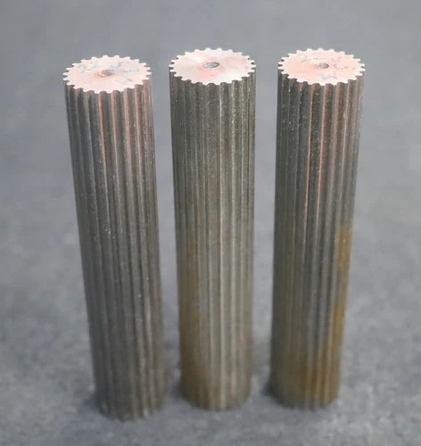 3x Stahl Zahnwelle S3M-22 Profil: S3M - 22 Z?hne Gesamtl?nge verzahnt 100mm