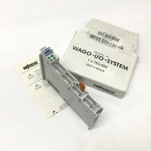 WAGO 753-554 PLC Analog Output Module Card, 2-Channel AO, Current 4-20mA