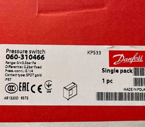 1PC New DANFOSS 060-310466 KPS33 Pressure Switch