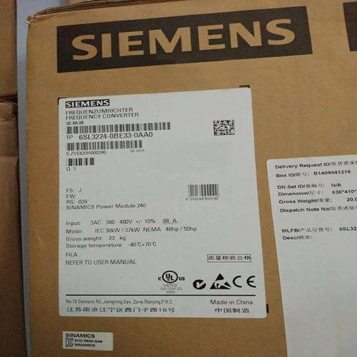 ONE NEW Siemens 6SL3224-0BE33-0AA0 6SL3 224-0BE33-0AA0 variable frequency drive