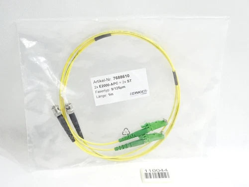 Heiniger 7688610 Glasfaser-Patchkabel E2000 APC - ST 9/125 duplex 1m / Neu OVP