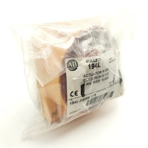 Allen Bradley 194L-HE8N-175 Disconnect Switch Handle, On/Off *Missing Screws*