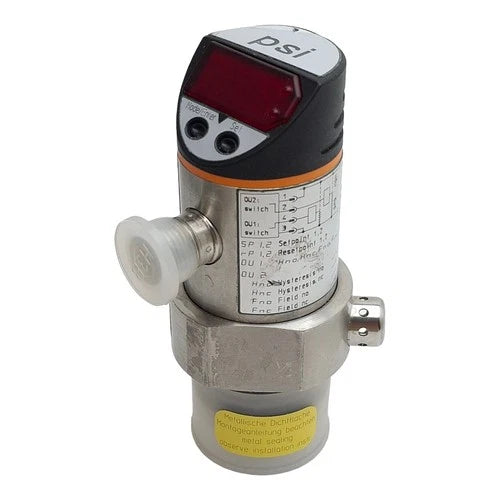 IFM PF2054 Flush Pressure Sensor, NPN/PNP, 20-30VDC, -7~145psi Range, 4-Pin M12