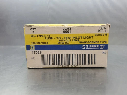 Square D Class 9001 Type KT-1 Push-To-Test Pilot Light.                    4E-27