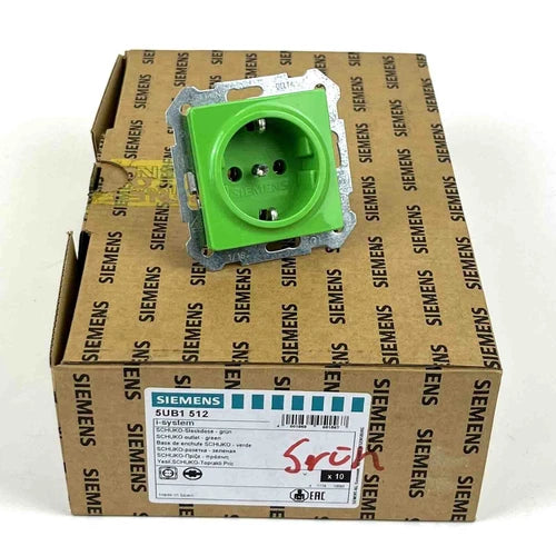 Siemens 5UB1512 Schuko Steckdose gr¨¹n 1fach (VE 10Stk.) DELTA i-system, OVP