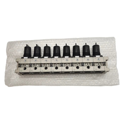 SMC NARM2500-08B-N02 Regulator Manifold, 8-Station, 0.05-0.85MPa Set, NPT 1/4in