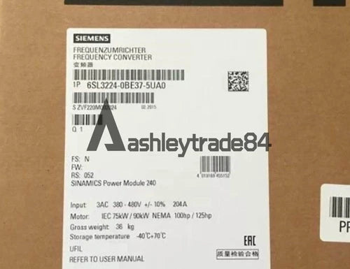 ONE NEW SIEMENS FREQUENCY CONVERTER 6SL3224-0BE37-5UA0 6SL3 224-0BE37-5UA0
