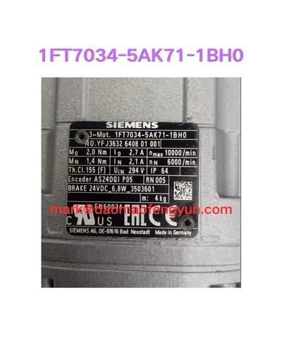 1FT7034-5AK71-1BH0 Used SIMOTICS S Synchronous motor 1FT7,  test OK£¬DHL/FEDEX