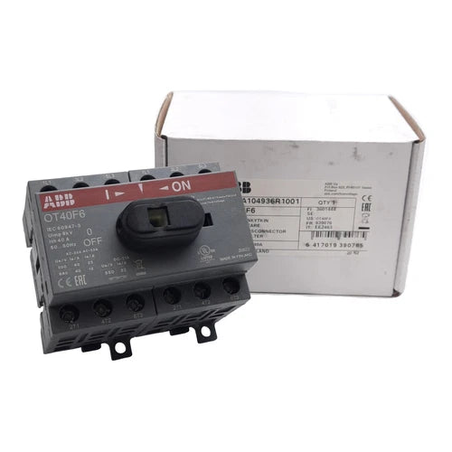ABB 1SCA104936R1001 Disconnect Switch, 6-Pole, 40A 600VAC, DIN Rail/Panel Mount