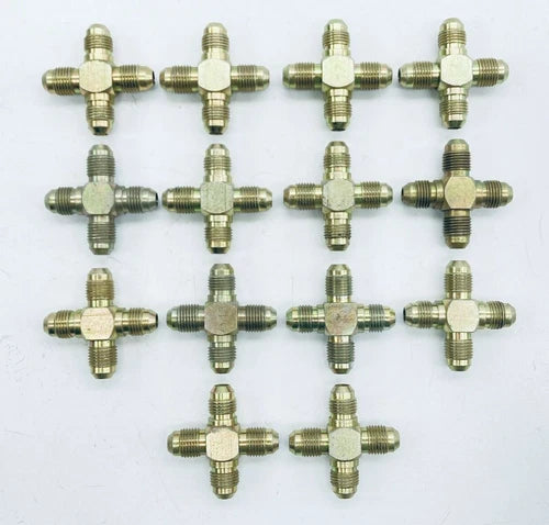 LOT OF 14 HYDRAULIC JIC FITTING 2650-05-05-05-05  UNION CROSS 5/16