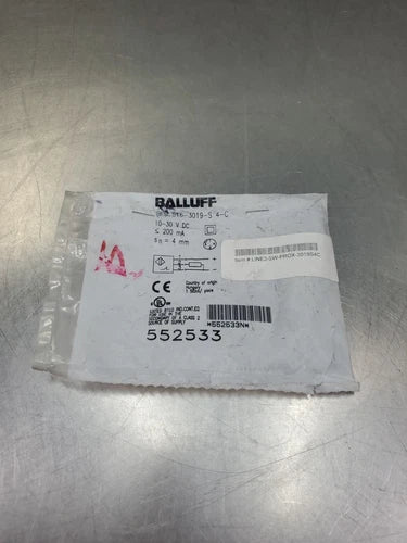 BALLUFF BES 516-3019-S4-C INDUCTIVE PROXMITY SENSOR, 10-30V.             5E-35/3
