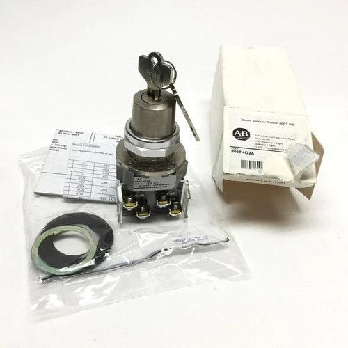 Allen Bradley 800T-H32A Keyed Selector Switch, 2-Position, Maintained, 1NO-1NC