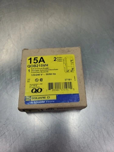 Square D QOB215VH Circuit Breaker, 15A, 2 Pole, 50/50Hz, 120/240V.         4B-39