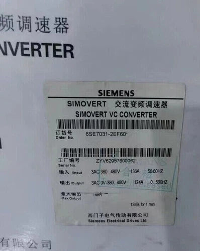 6SE7031-2EF60 1PC NEW Sealed Siemens SIMOVERT VC CONVERTER 6SE7031-2EF60 IPCS