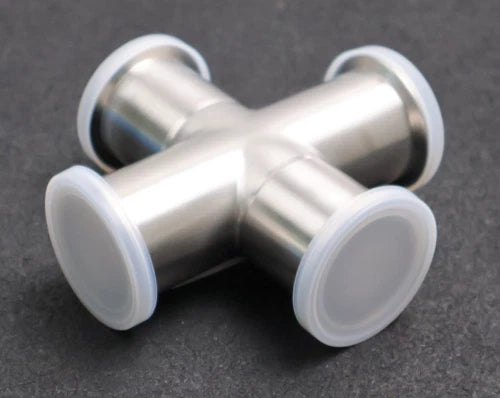 ISO-KF cross piece stainless steel DN40 installation length E = 130 mm vacuum application