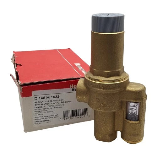 Honeywell D146M1032 Differential Pneumatic Regulator, 0-17psi Set, 3/4in NPT