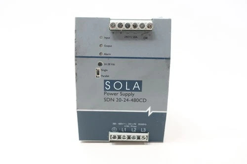 Sola SDN 20-24-480CD Power Supply 380-480v-ac 20a Amp 24v-dc