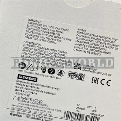 ONE Siemens 3UG4618-1CR20 Monitoring relay NEW