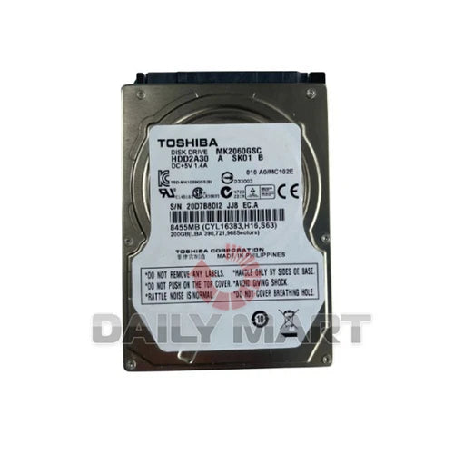 New In Box TOSHIBA MK2060GSC Hard Drive 200GB 2.5