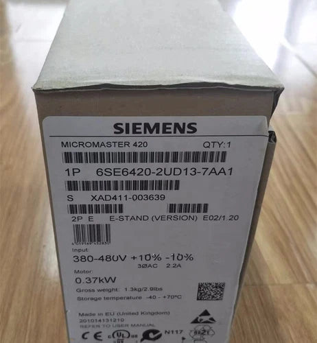 1PCS New Siemens 6SE6420-2UD13-7AA1 Micromaster 6SE64202UD137AA1
