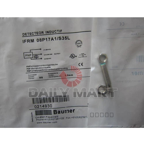 BAUMER NEW IFRM 08P17A1/S35L PLC INDUCTIVE PROXIMITY SWITCH SENSOR, M8 2MM