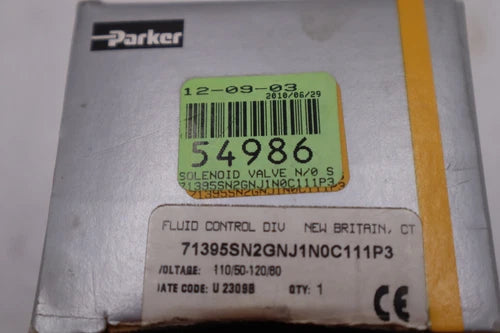 PARKER 71395SN2GNJ1N0C111P3 FLUID CONTROL SOLENOID VALVE STOCK L-263-A
Opens in a new window or tab