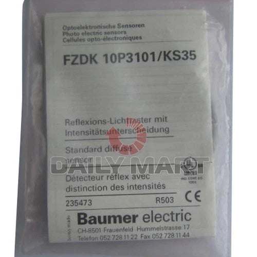 BAUMER NEW FZDK10P3101/KS35 PLC PHOTOELECTRIC DIFFUSE SENSOR PNP