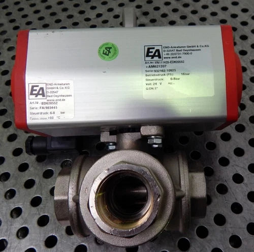 END Armaturen Stellantrieb  ED620552 + Absperrklappe  DN16 CW617N - unused -