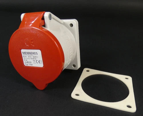 MENNEKES CEEform Anbausteckdose Typ 1797 + Dichtung | 32A-6h | 5-polig | 3P+N+E
