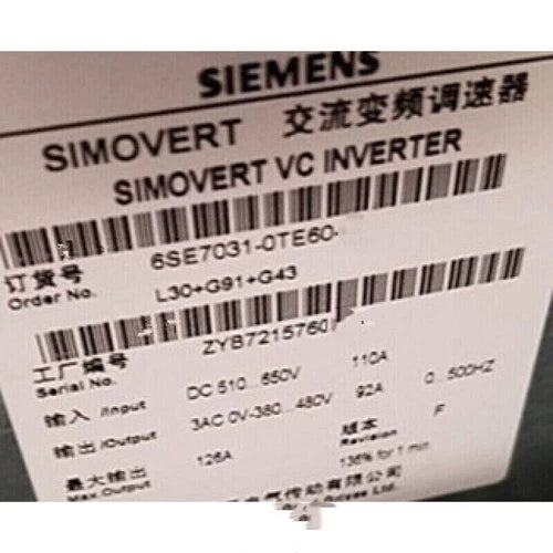 6SE7031-0TE60 1PC NEW Sealed Siemens SIMOVERT VC CONVERTER 6SE7031-0TE60 IPCS