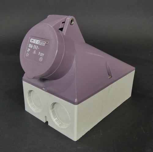 CEEform Wandsteckdose Typ 577 | 16A-24V~ | 2 polig