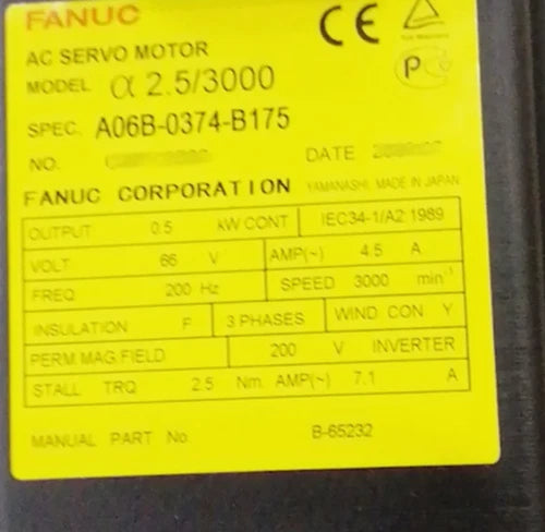 NEW FANUC SERVO MOTOR A06B-0374-B175